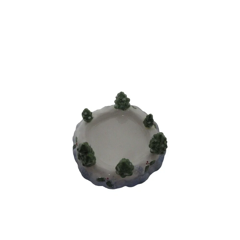 NEW HOME INTERIORS 2 PIECE SNOWMAN DECORATIVE CANDLE JAR TOPPER & BASE HOLDER